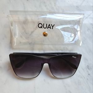 QUAY Australia Come Thru 60mm Gradient Cat Eye Sunglasses Black Fade